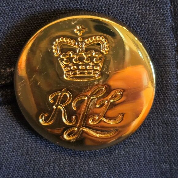 Lauren Ralph Lauren Navy Women's Blazer Gold Buttons Cotton Stretch Tailored 2 - Picture 11 of 11